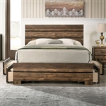 Duckworth Bed in Light Walnut Finish by Furniture of America - FOA-CM7319WN-B