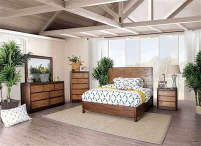 Covilha 6 Piece Bedroom Set in Antique Brown Finish by Furniture of America - FOA-CM7522