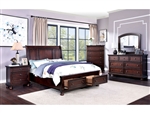 Wells 6 Piece Bedroom Set in Dark Cherry Finish by Furniture of America - FOA-CM7548CH-DR