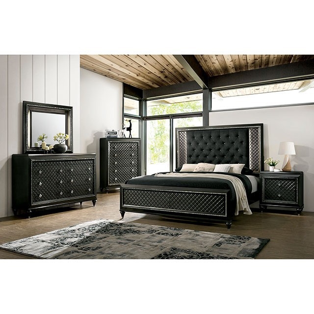 Demetria 6 Piece Bedroom Set In Metallic Gray Finish By Furniture Of ...