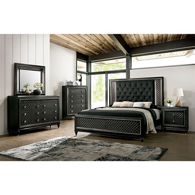 Demetria 6 Piece Bedroom Set in Metallic Gray Finish by Furniture of America - FOA-CM7584