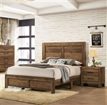Wentworth Bed in Light Walnut Finish by Furniture of America - FOA-CM7912-B
