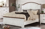 Alyson Bed in Distressed White/Walnut Finish by Furniture of America - FOA-CM7962-B