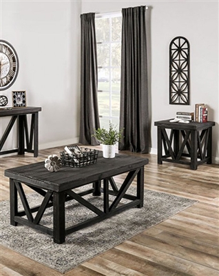 Halton Hills 2 Piece Occasional Table Set in Charcoal Finish by Furniture of America - FOA-EM4001DG-2PK