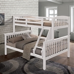 Brookings Twin/Full Bunk Bed in White Finish by Furniture of America - FOA-NX-BK001WH