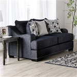 Sonora Love Seat in Dark Navy Finish by Furniture of America - FOA-SM1218-LV