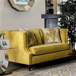 Tegan Love Seat in Royal Yellow by Furniture of America - FOA-SM2216-LV