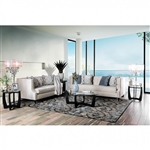 Tegan 2 Piece Sofa Set in Beige by Furniture of America - FOA-SM2217