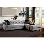 Rotterdam Sectional in Warm Gray/Black/Silver by Furniture of America - FOA-SM2261-PK