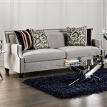 Montecelio Sofa in Light Gray/Navy Finish by Furniture of America - FOA-SM2270-SF