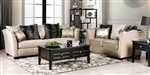 Hampden 2 Piece Sofa Set in Beige by Furniture of America - FOA-SM2273