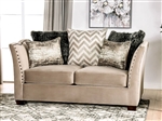Hampden Love Seat in Beige by Furniture of America - FOA-SM2273-LV