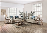 Catarina 2 Piece Sofa Set in Beige/Teal Finish by Furniture of America - FOA-SM2287