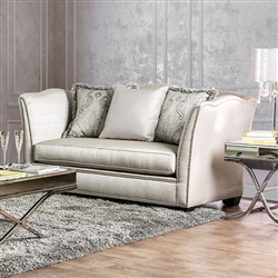 Alessandra Love Seat in Silver by Furniture of America - FOA-SM2288-LV