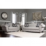 Viviana 2 Piece Sofa Set in Gray by Furniture of America - FOA-SM2291