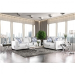 Ilse 2 Piece Sofa Set in Off-White by Furniture of America - FOA-SM2675