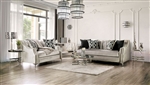 Elicia 2 Piece Sofa Set in Silver Finish by Furniture of America - FOA-SM2686