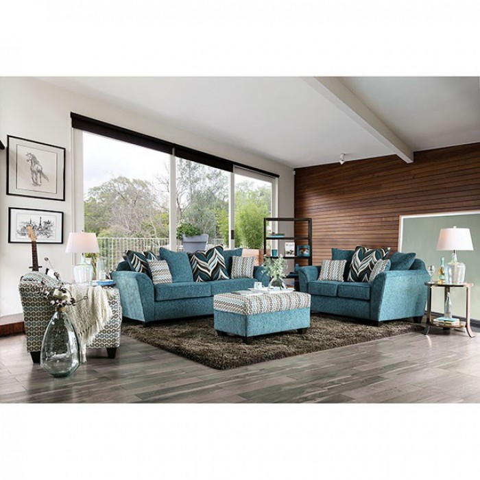 River 2 Piece Sofa Set in Turquoise by Furniture of America - FOA-SM4120