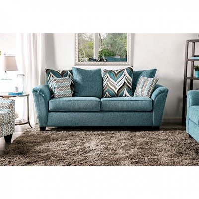 River Sofa in Turquoise by Furniture of America - FOA-SM4120-SF