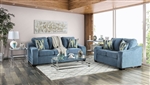 Kierra 2 Piece Sofa Set in Light Teal Finish by Furniture of America - FOA-SM4430