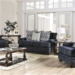 Hadleigh Love Seat in Navy Finish by Furniture of America - FOA-SM5157-LV