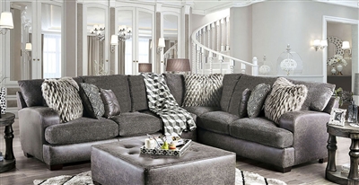 Gellhorn Sectional Sofa in Gray by Furniture of America - FOA-SM5202GY