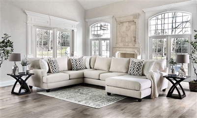 Abilene Sectional Sofa in Beige by Furniture of America - FOA-SM5206