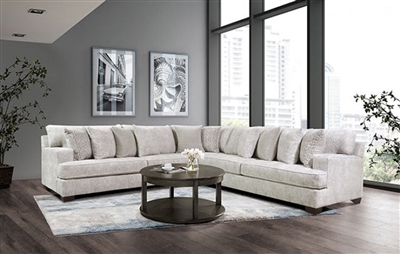 Alperton Sectional Sofa in Beige Finish by Furniture of America - FOA-SM5246
