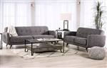 Siegen 2 Piece Sofa Set in Light Gray Finish by Furniture of America - FOA-SM6044