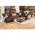 Wessington Sectional in Chocolate by Furniture of America - FOA-SM6111