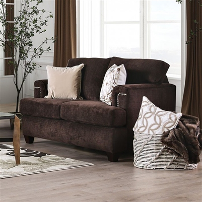 Brynlee Love Seat in Chocolate by Furniture of America - FOA-SM6410-LV