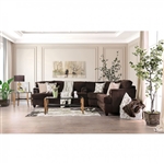 Brynlee Sectional Sofa in Chocolate by Furniture of America - FOA-SM6410-SEC