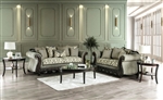 Justina 2 Piece Sofa Set in Gray/Espresso by Furniture of America - FOA-SM6422