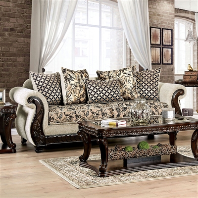 Caldiran Sofa in Beige/Brown by Furniture of America - FOA-SM6426-SF