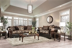 Newdale 2 Piece Sofa Set in Brown/Gold by Furniture of America - FOA-SM6427