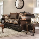 Newdale Love Seat in Brown/Gold by Furniture of America - FOA-SM6427-LV