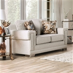 Emely Love Seat in Light Gray/Gold Finish by Furniture of America - FOA-SM6437-LV