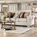 Emely Sofa in Light Gray/Gold Finish by Furniture of America - FOA-SM6437-SF