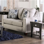 Stickney Love Seat in Light Gray/Navy Finish by Furniture of America - FOA-SM6441-LV