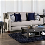 Stickney Sofa in Light Gray/Navy Finish by Furniture of America - FOA-SM6441-SF