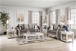 Velletri 2 Piece Sofa Set in Warm Gray/Weathered White Finish by Furniture of America - FOA-SM7300