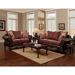 Ellis 2 Piece Sofa Set in Brown by Furniture of America - FOA-SM7507