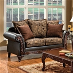 Rotherham Love Seat in Brown & Espresso by Furniture of America - FOA-SM7630-LV