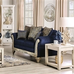 Marinella Love Seat in Royal Blue Finish by Furniture of America - FOA-SM7744-LV