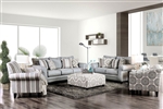 Misty 2 Piece Sofa Set in Blue Gray by Furniture of America - FOA-SM8141