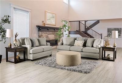 Stephney 2 Piece Sofa Set in Gray/Gold Finish by Furniture of America - FOA-SM8193