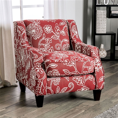 Ames Floral Chair in Orange by Furniture of America - FOA-SM8250-CH-FL