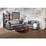 Ravel I 2 Piece Sofa Set in Gray by Furniture of America - FOA-SM8801