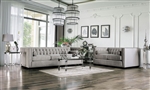 Elliot 2 Piece Sofa Set in Light Gray by Furniture of America - FOA-SM9115