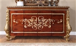 Monte Carlo Buffet in Burl & Metallic Antique Gold Finish by Homey Design - HD-1803-BF